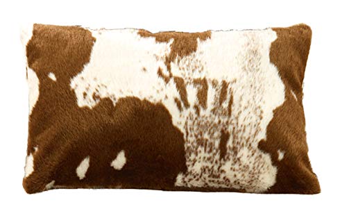 Rustic Faux Fur Cow Hide Decorative Pillow