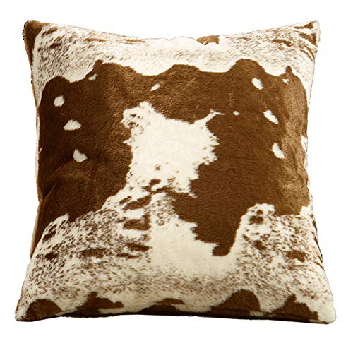 Faux Fur Cowhide Square Decorative Pillow Case