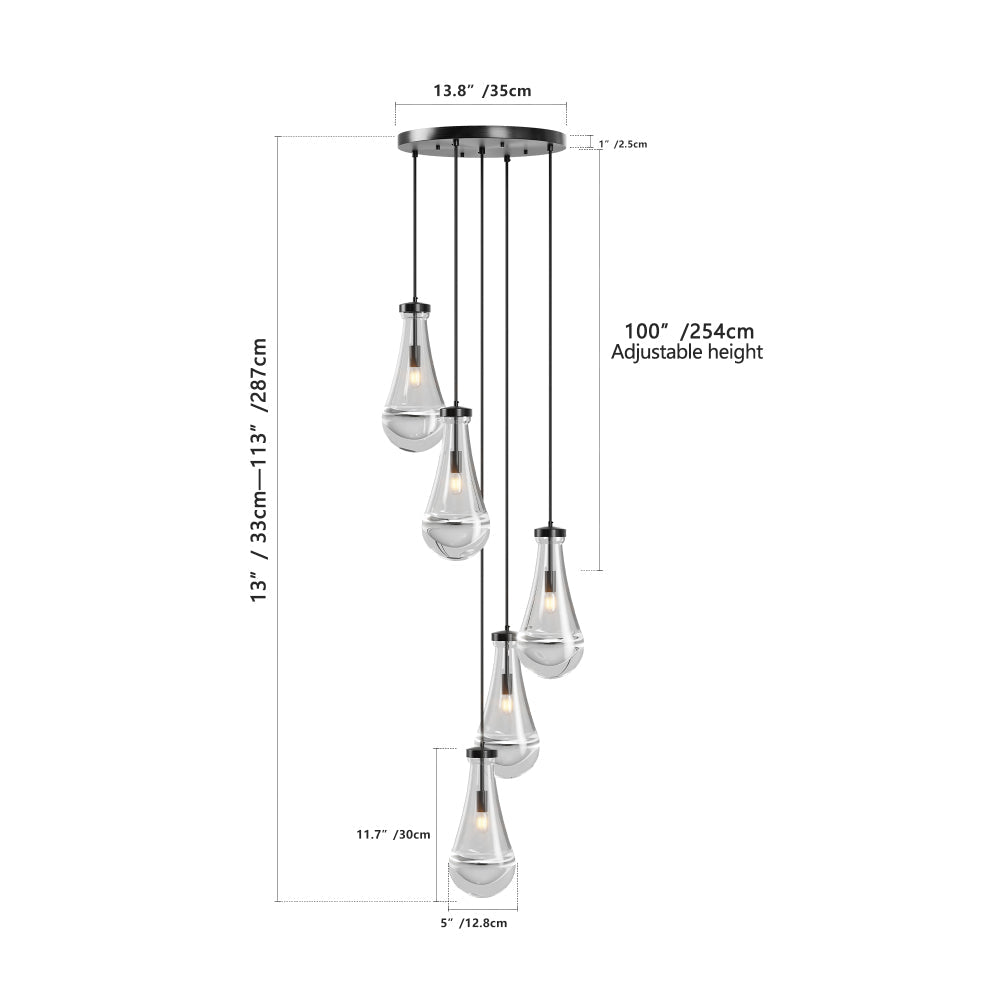 Raindrop Cluster Pendant Chandelier