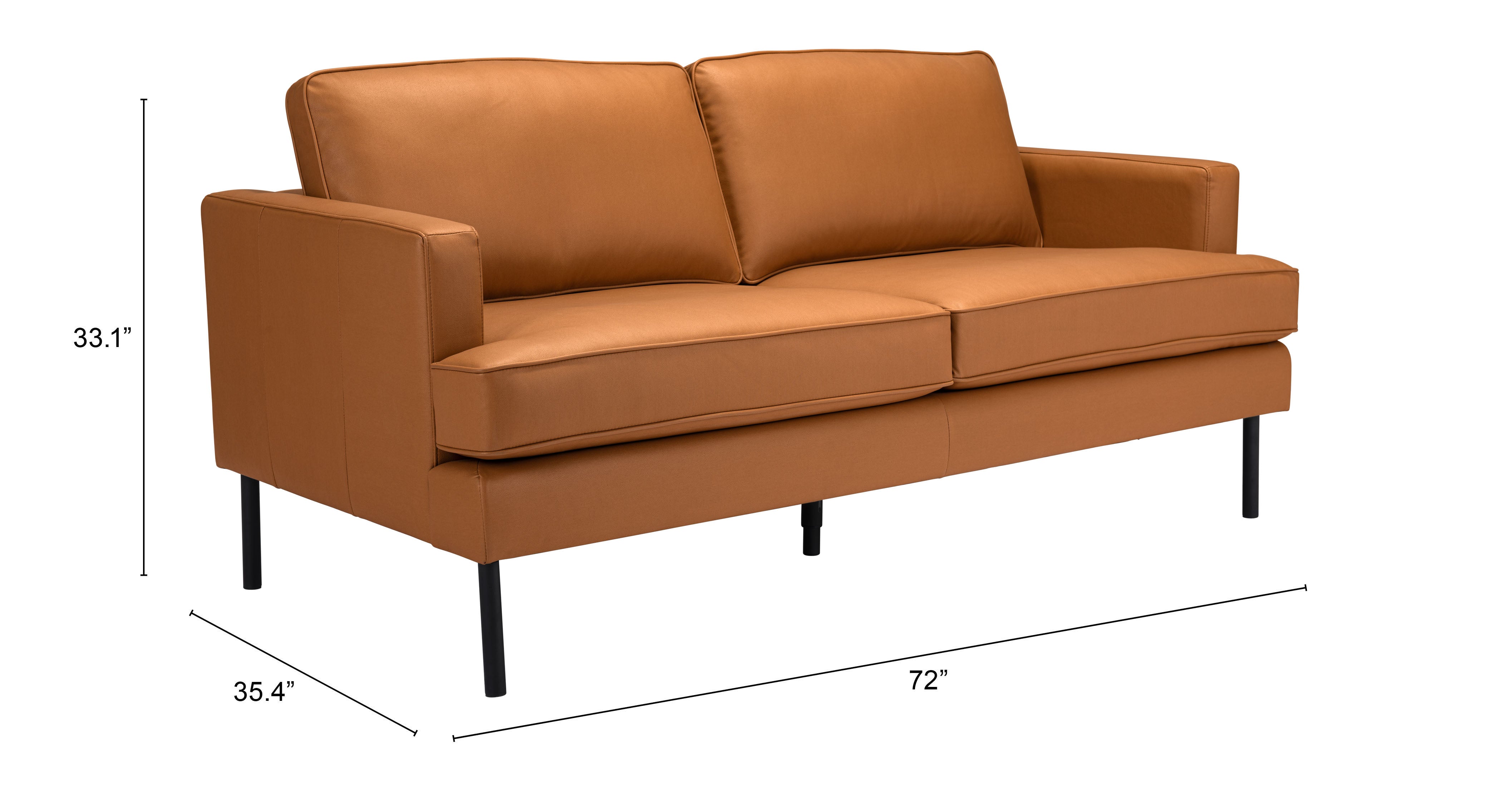 Decade Sofa Brown by Zuo Modern