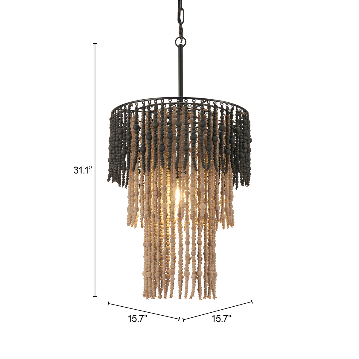 Bizu Ceiling Lamp Black & Beige by Zuo Modern