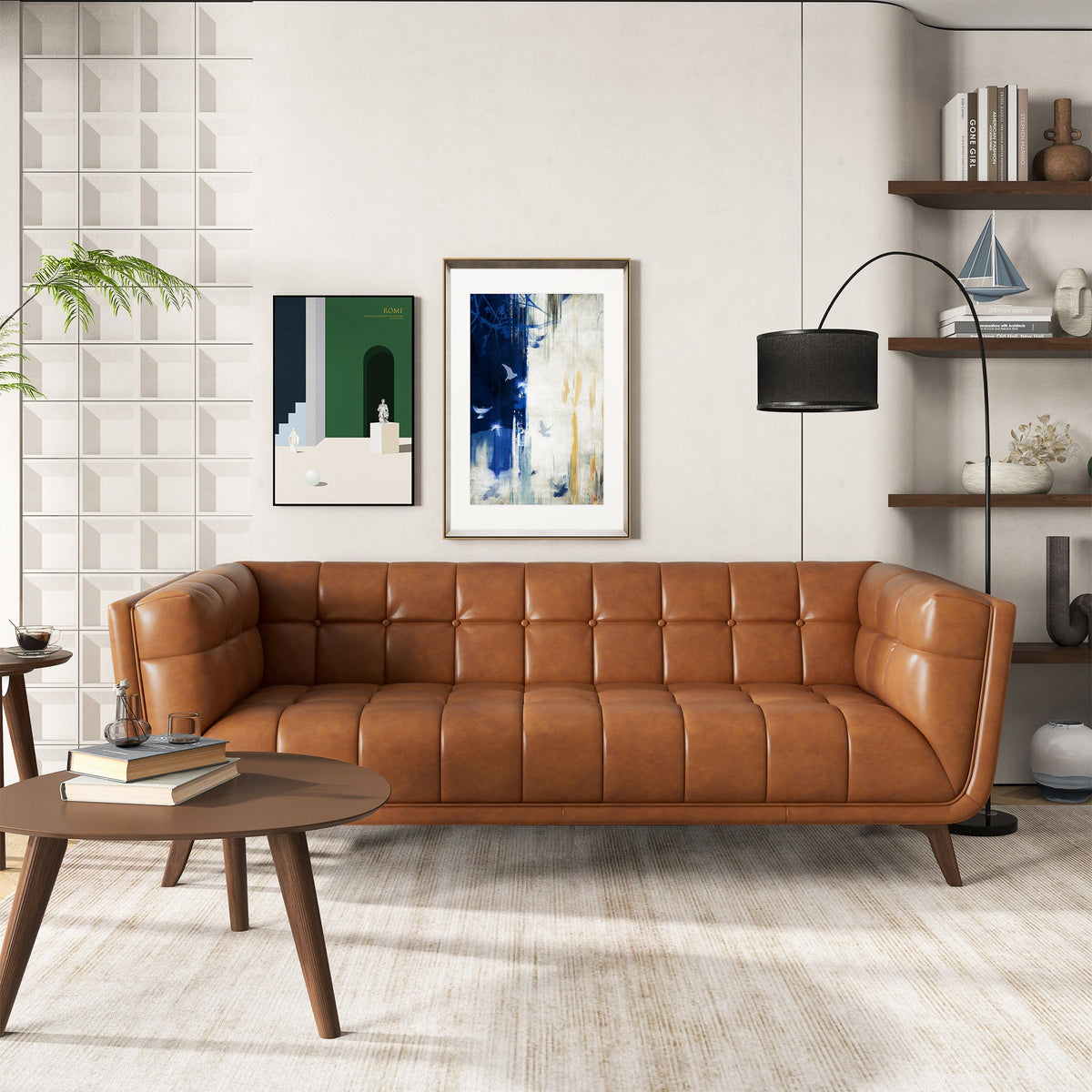 Addison Cognac Leather Sofa