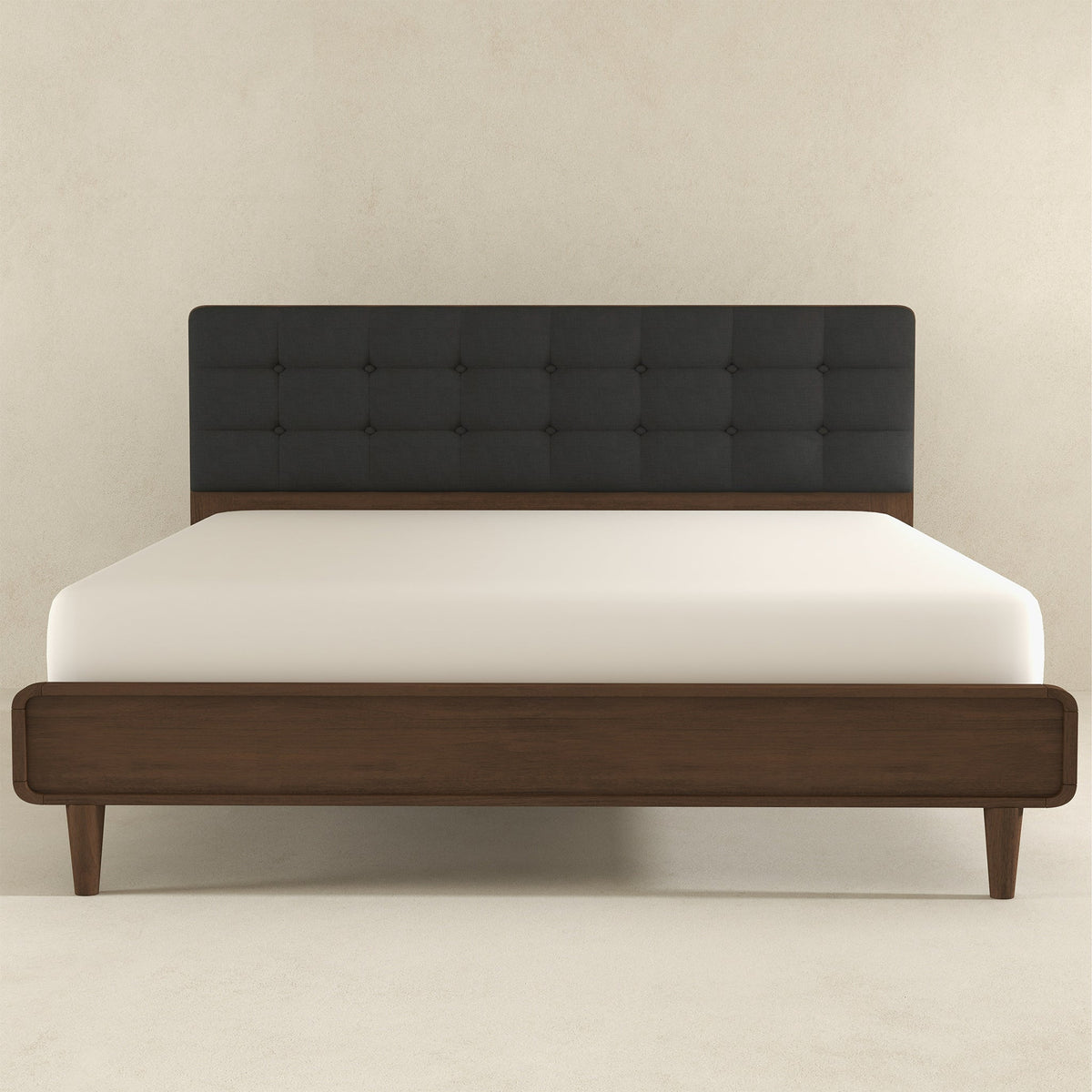 Alvarez Grey Fabric King Platform Bed