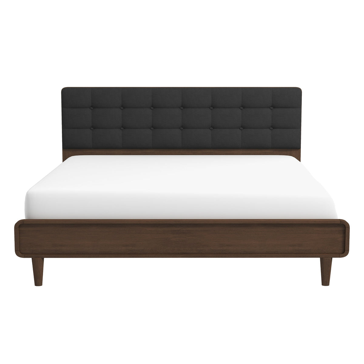 Alvarez Grey Fabric King Platform Bed