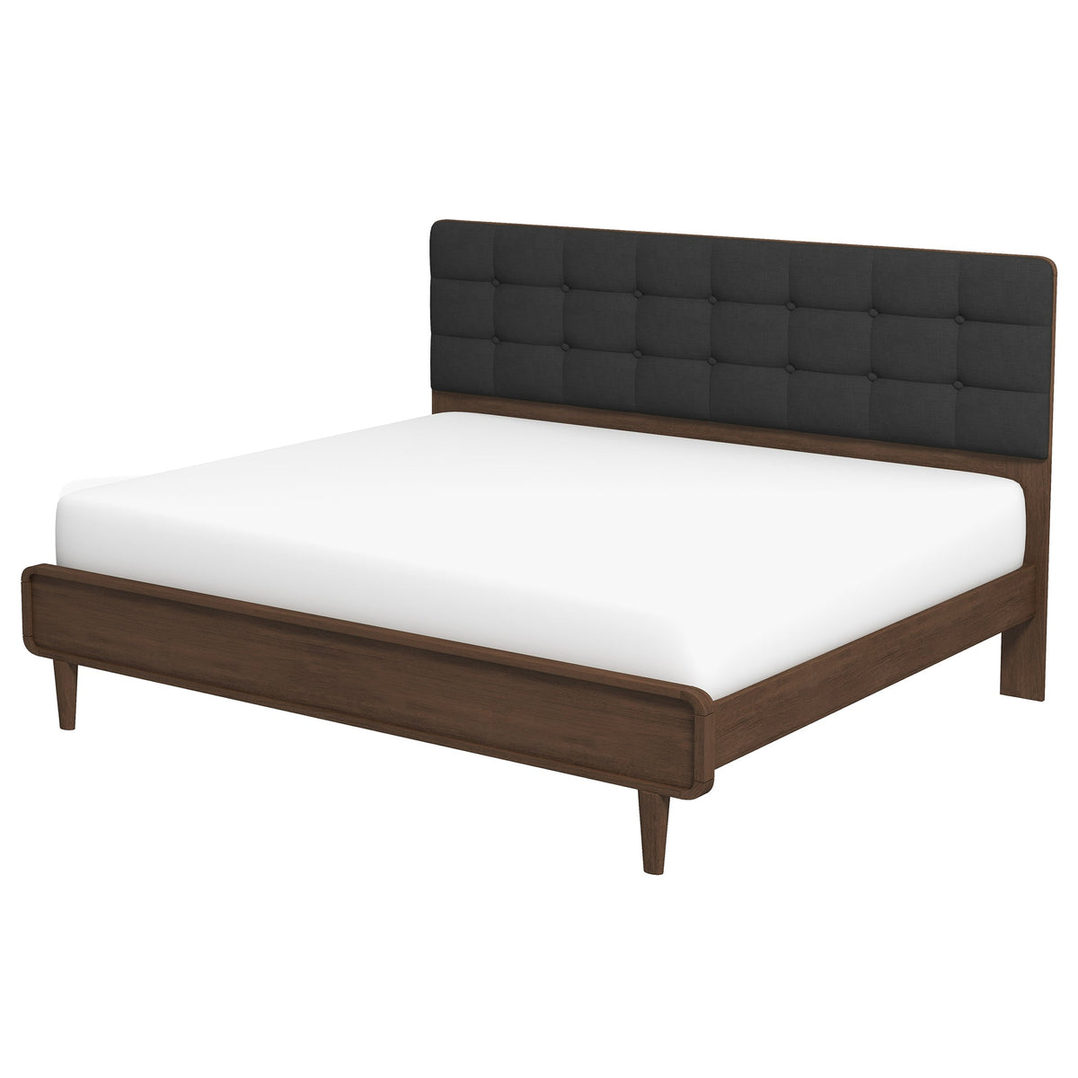 Alvarez Grey Fabric King Platform Bed