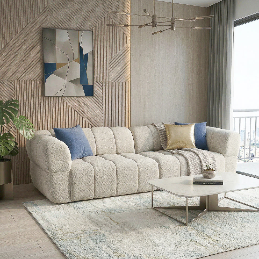 Burntwood Light Brown Chenille PWR Slider Sofa