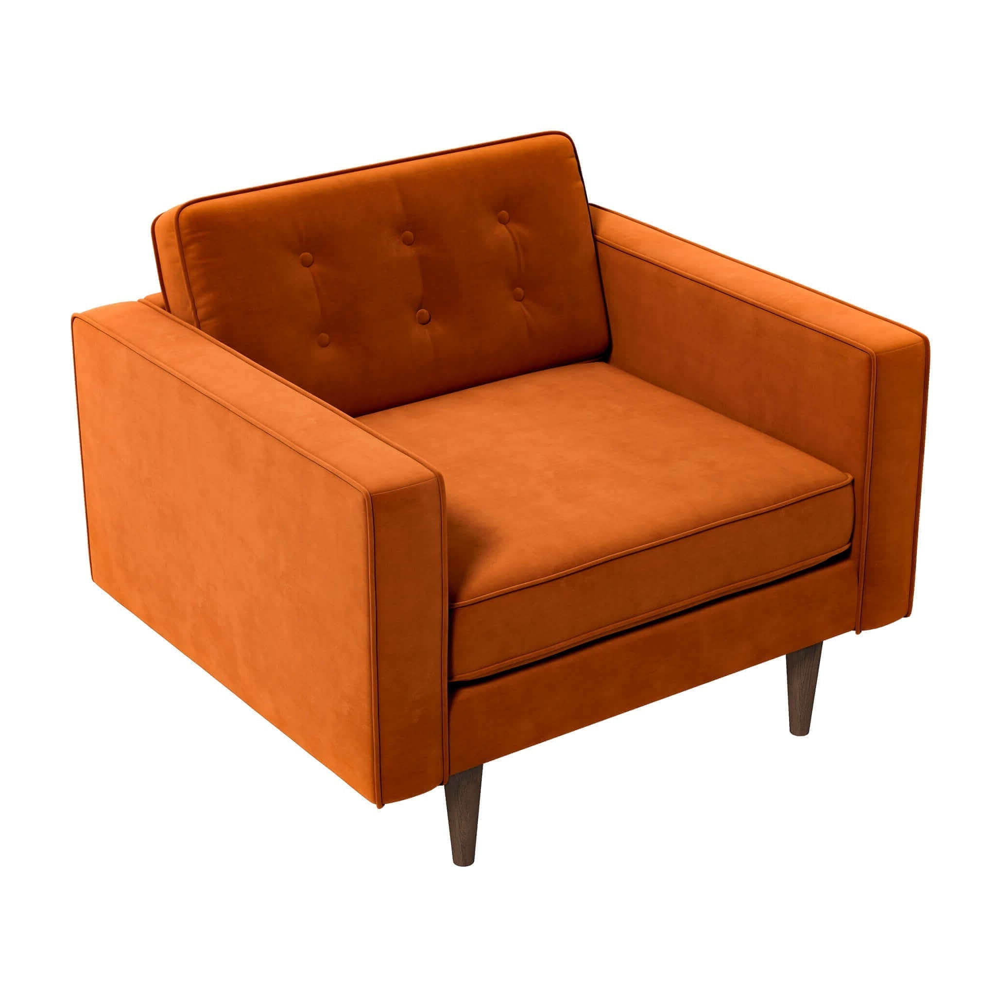 Casey Burnt Orange Velvet Lounge Chair