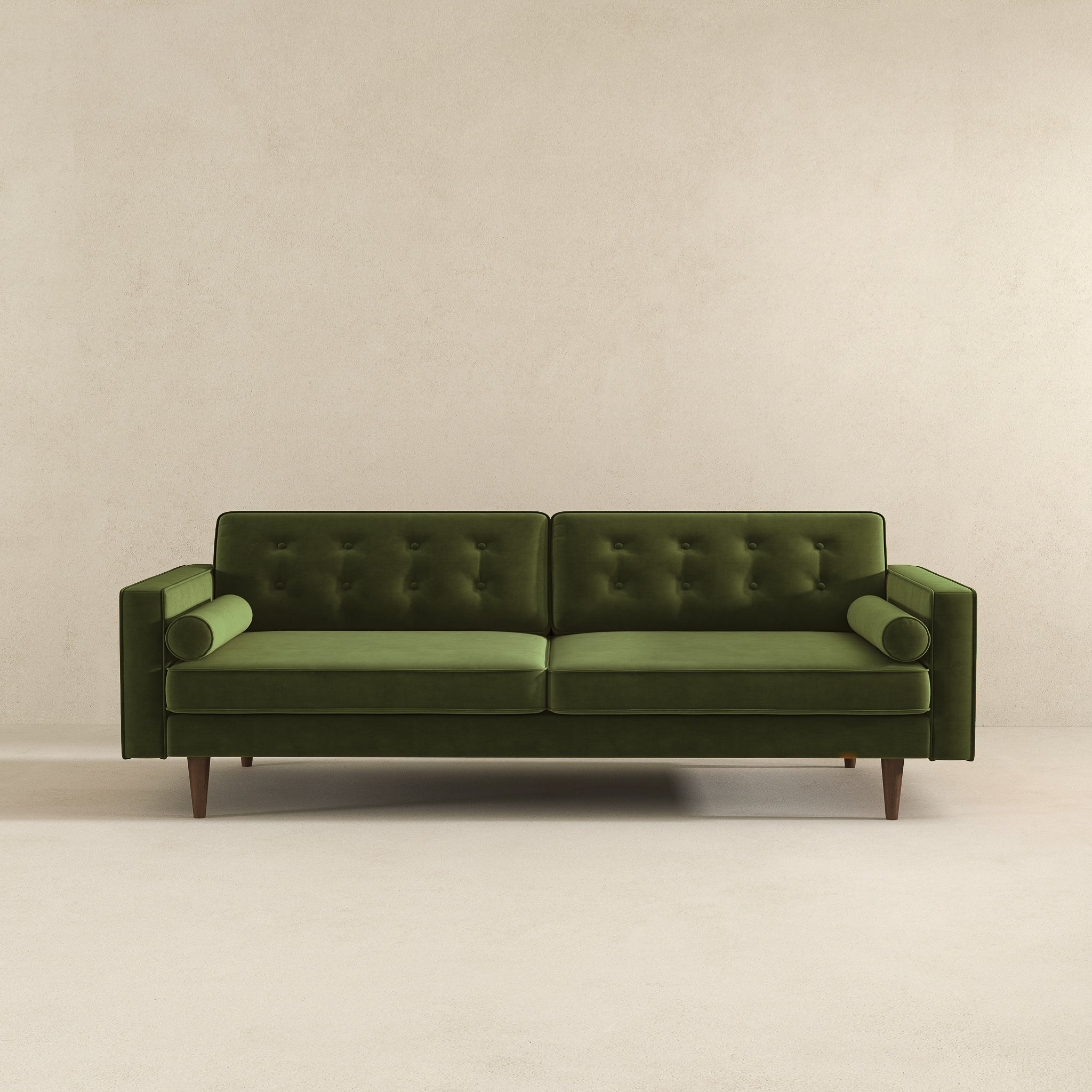 Casey Tufted Back Olive Green Velvet Upholstered Sofa