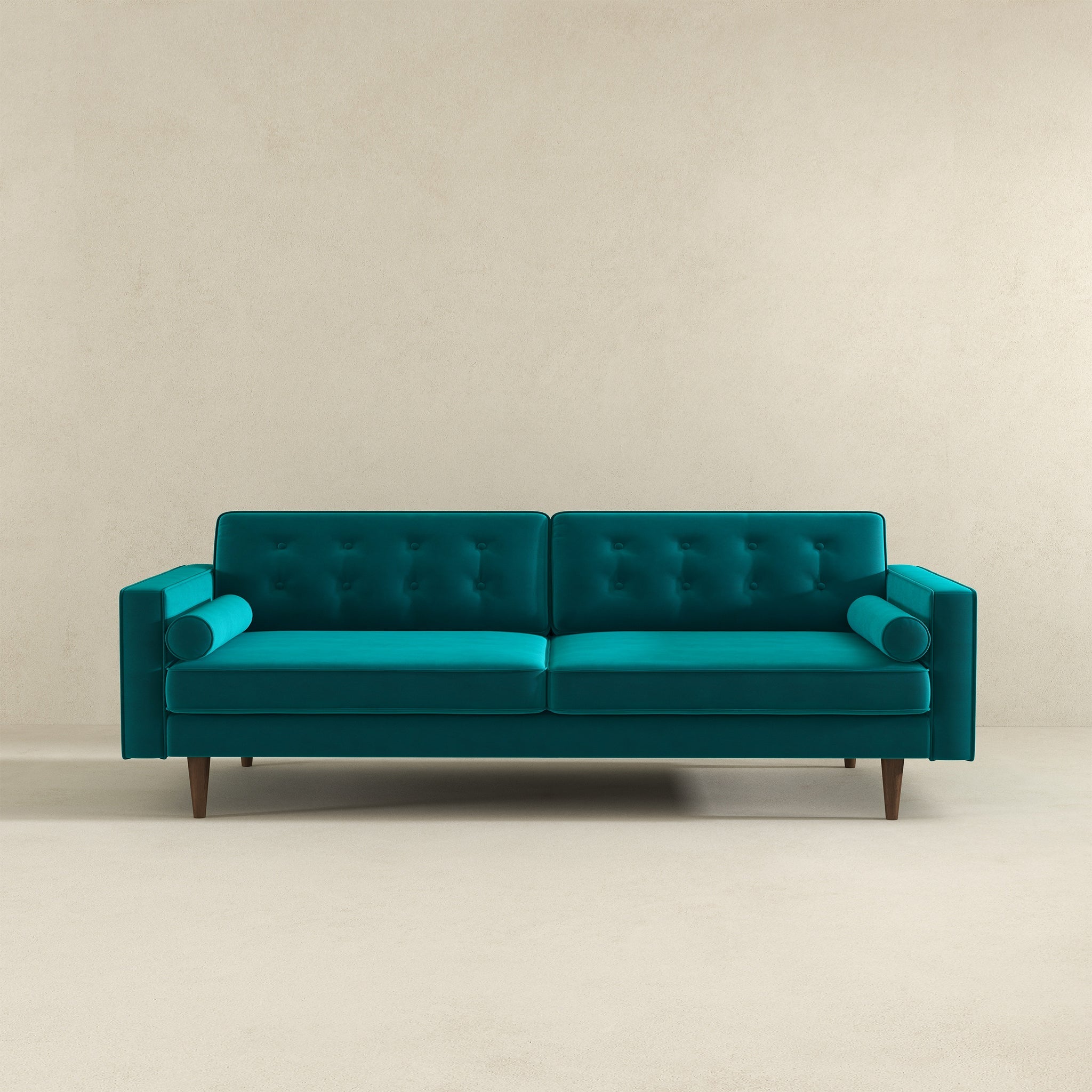 Casey Tufted Back Teal Velvet Upholstered Sofa