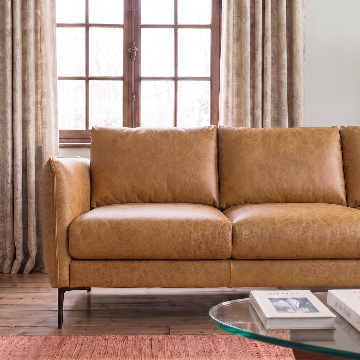 Cooperstown Tan Leather Sofa