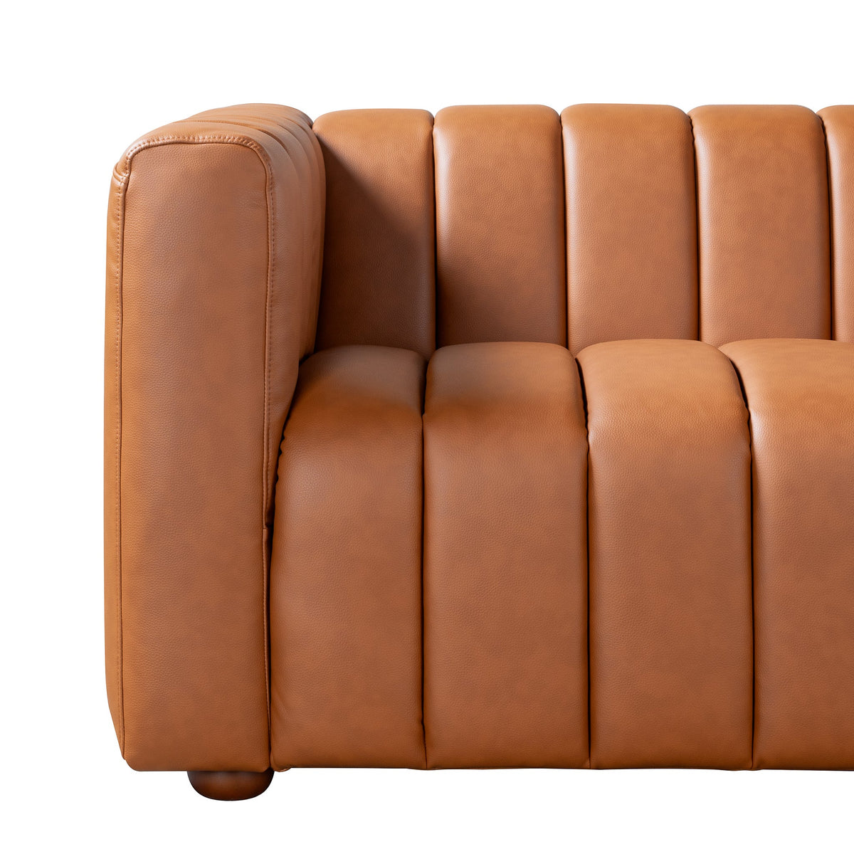 Harrison Cognac Genuine Leather 3-Seater Sofa