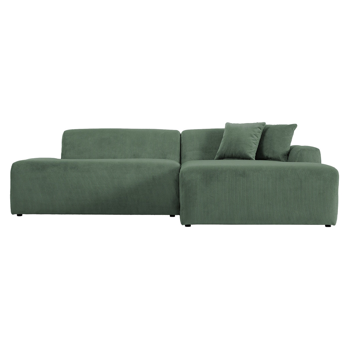 Mar Sectional Green Corduroy Sofa (Right Facing)