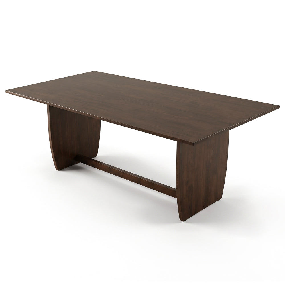 Preston Solid Wood Trestle Dining Table in Warm Walnut