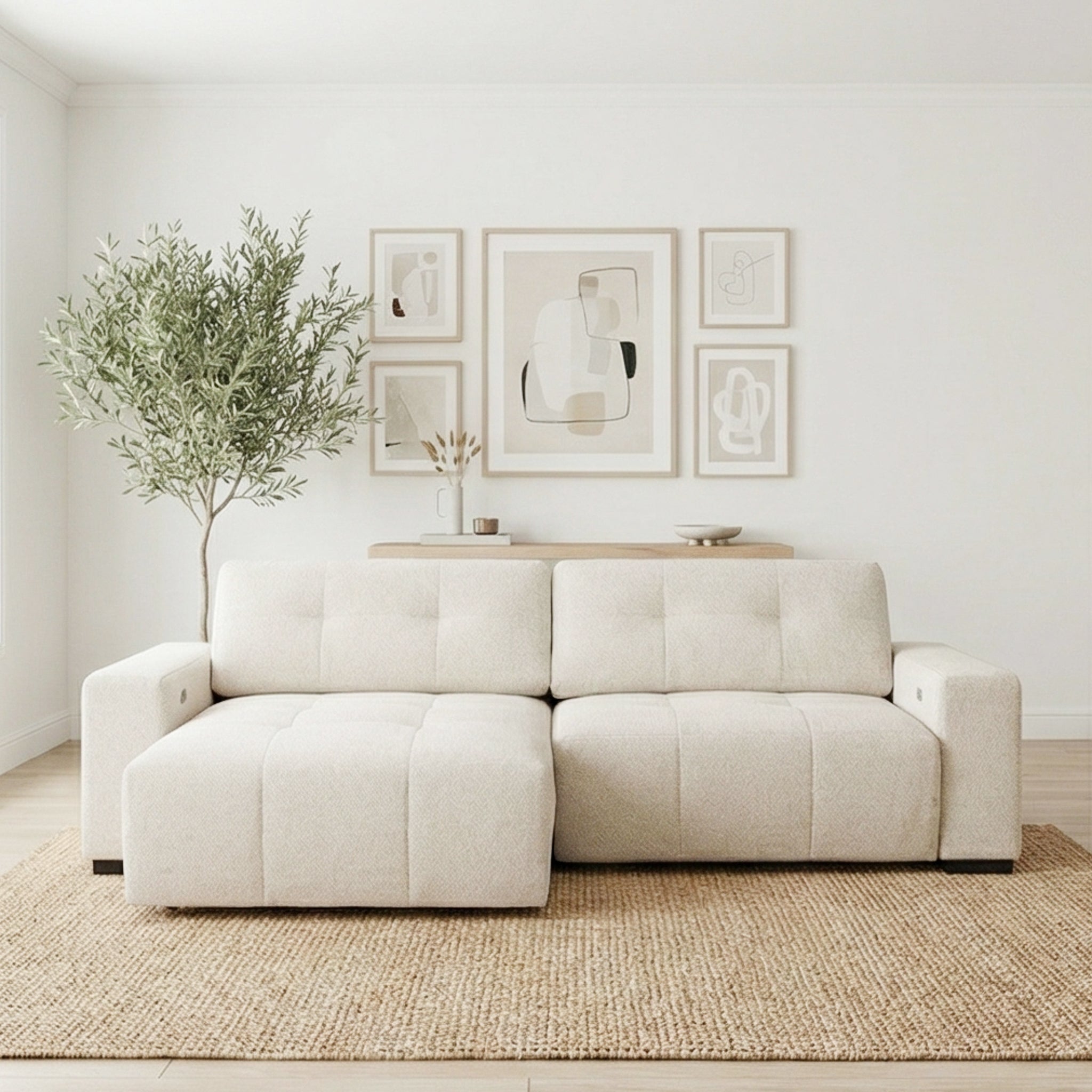 Corston Beige Linen PWR Slider Sofa