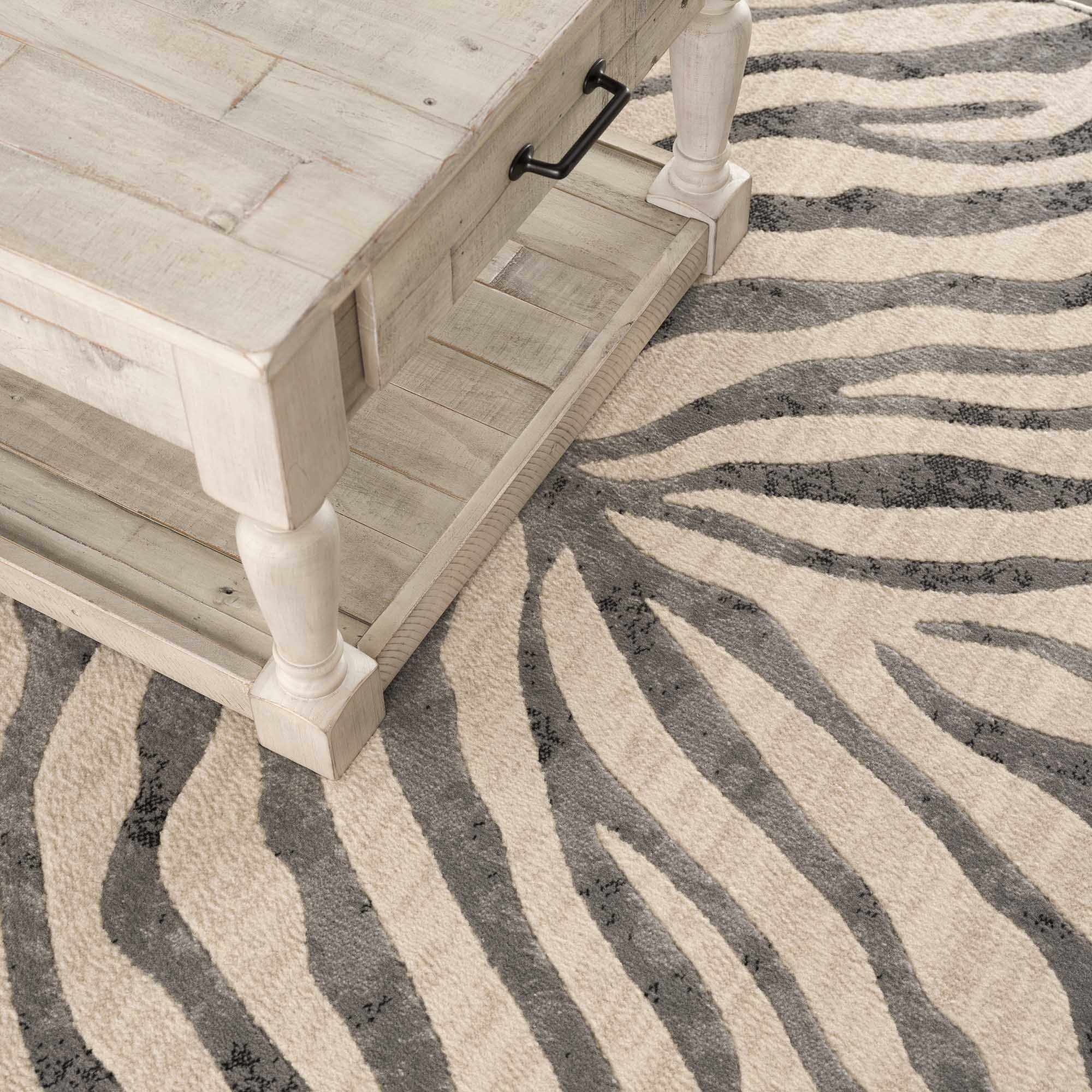 Ecorse Zebra Print Area Rug