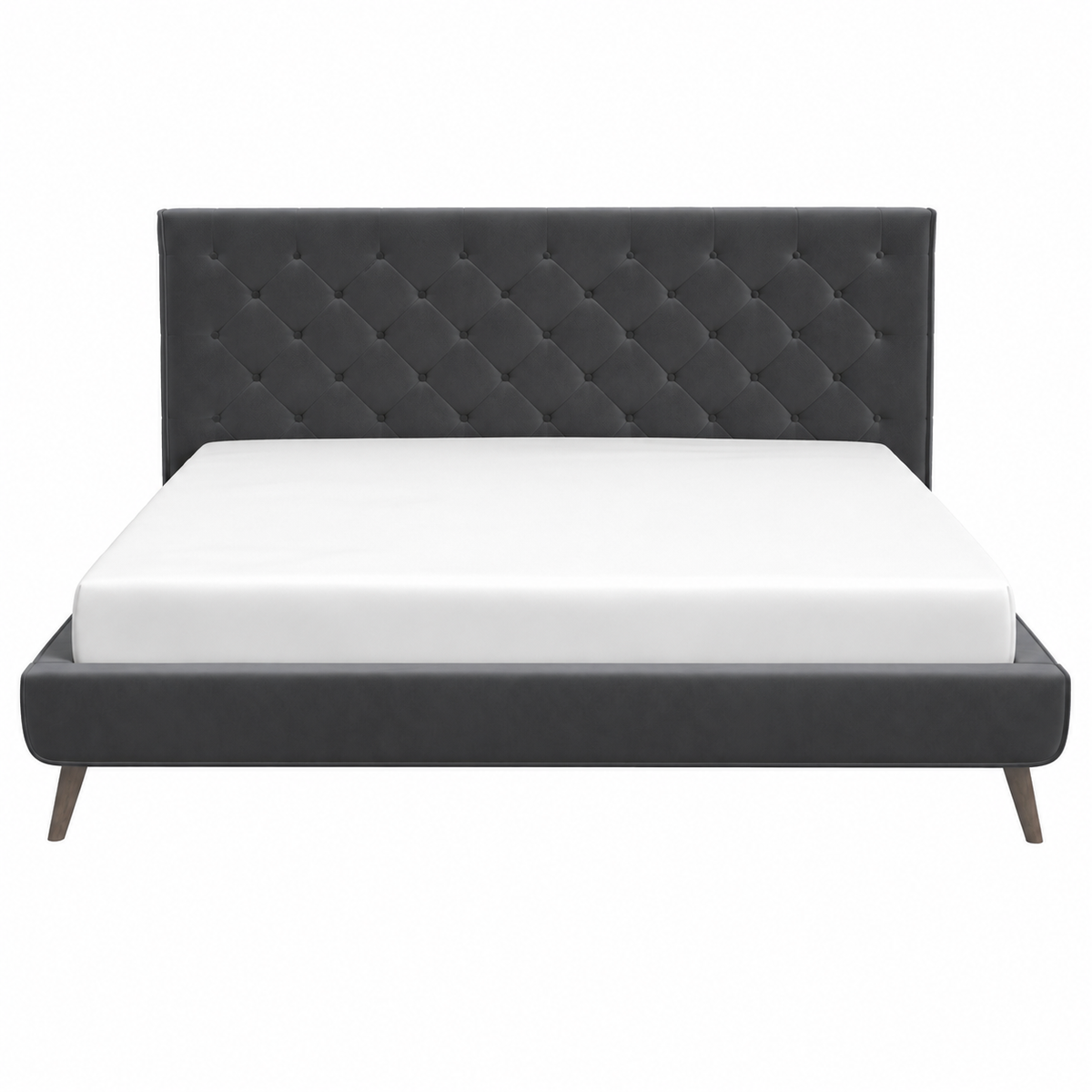 Dillon Grey Velvet King Platform Bed