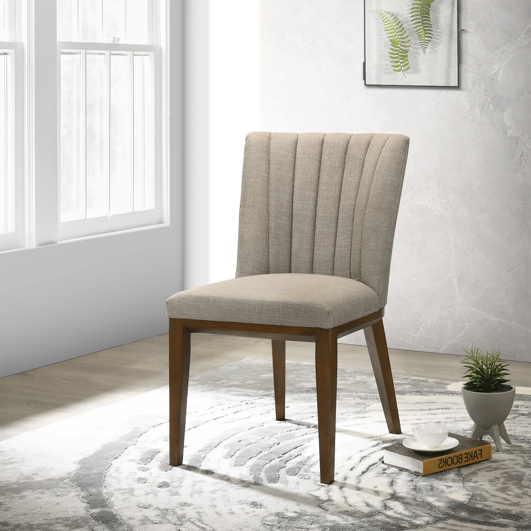 Elmwood Cream Fabric Dining Chair (Set of 2)