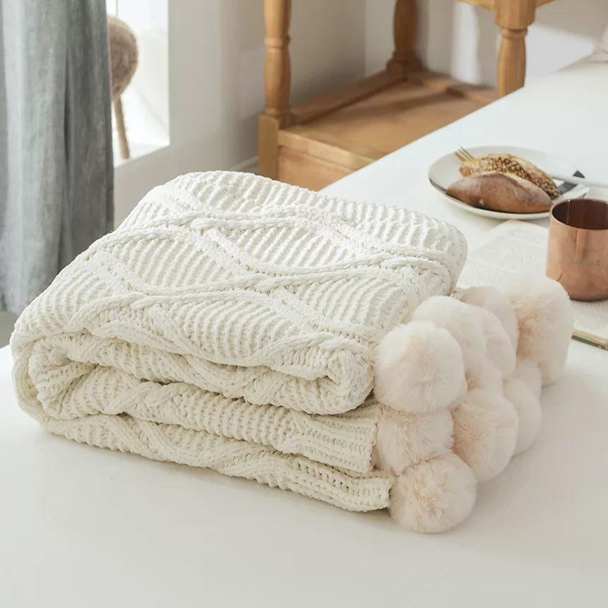 Soft Knitted Throw Blanket