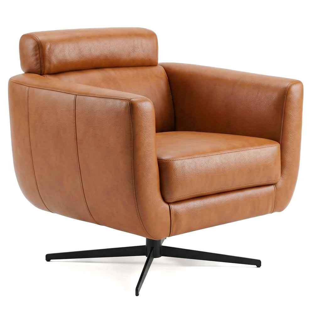 Helena Tan Leather Swivel Chair