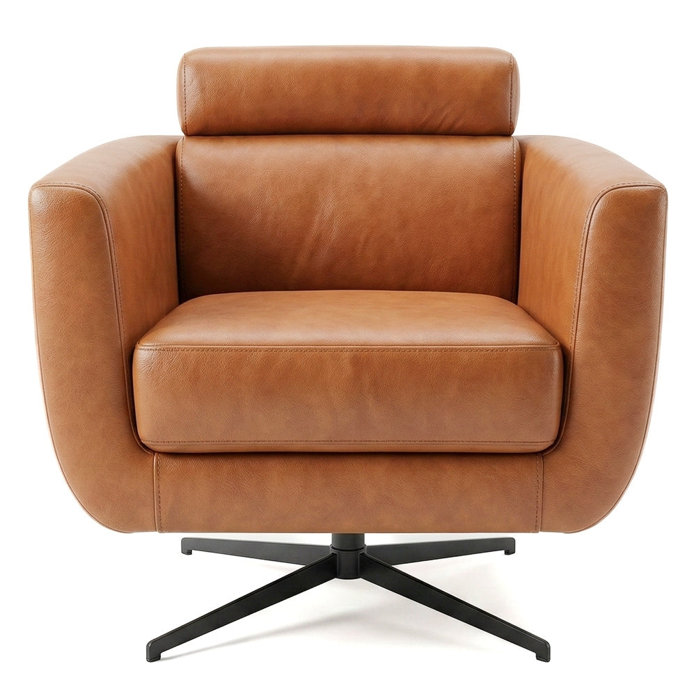 Helena Tan Leather Swivel Chair