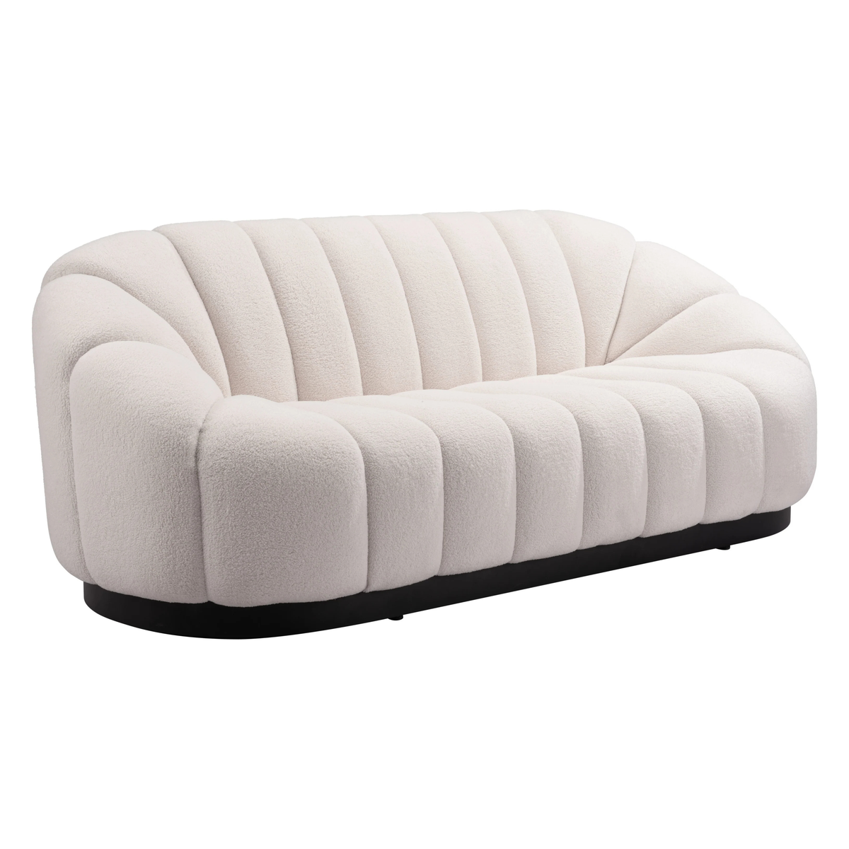 Bhutan Cream Shearling-Style Sofa
