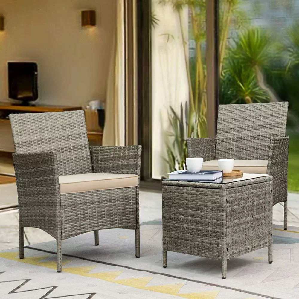 Three Pieces Patio Chair Set with Table