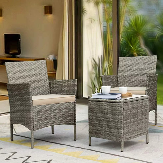 Three Pieces Patio Chair Set with Table
