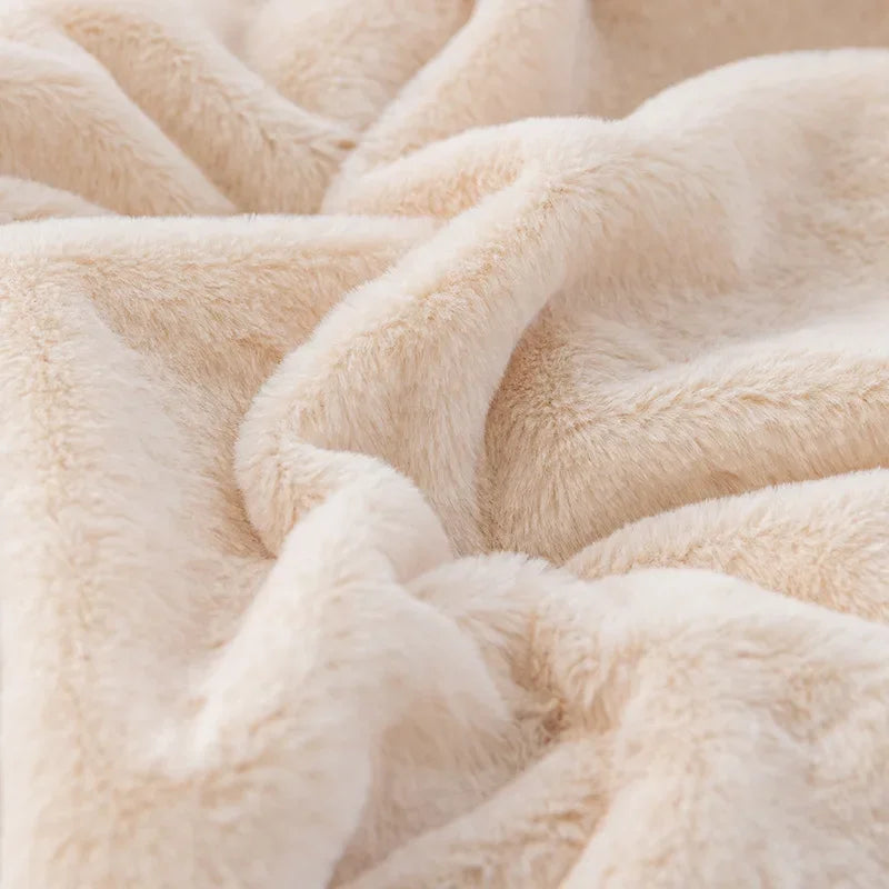 Faux Fur Plush Throw Blanket