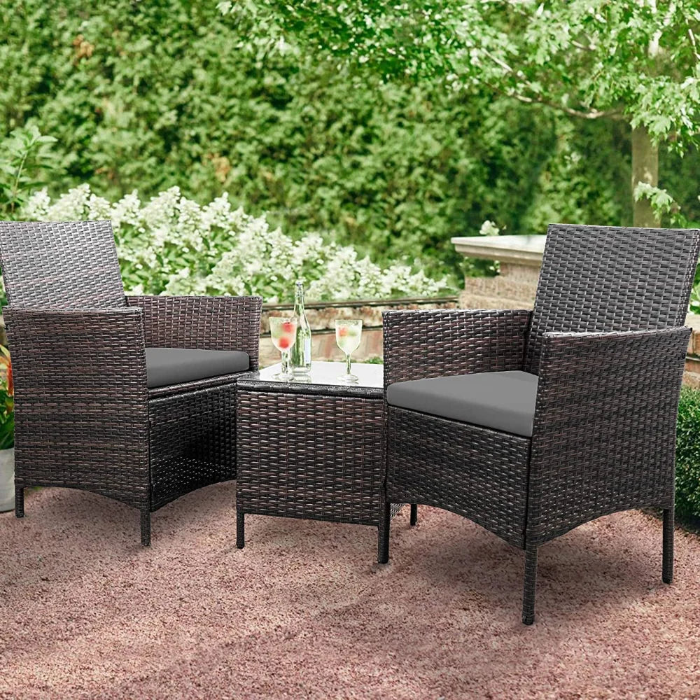 Three Pieces Patio Chair Set with Table