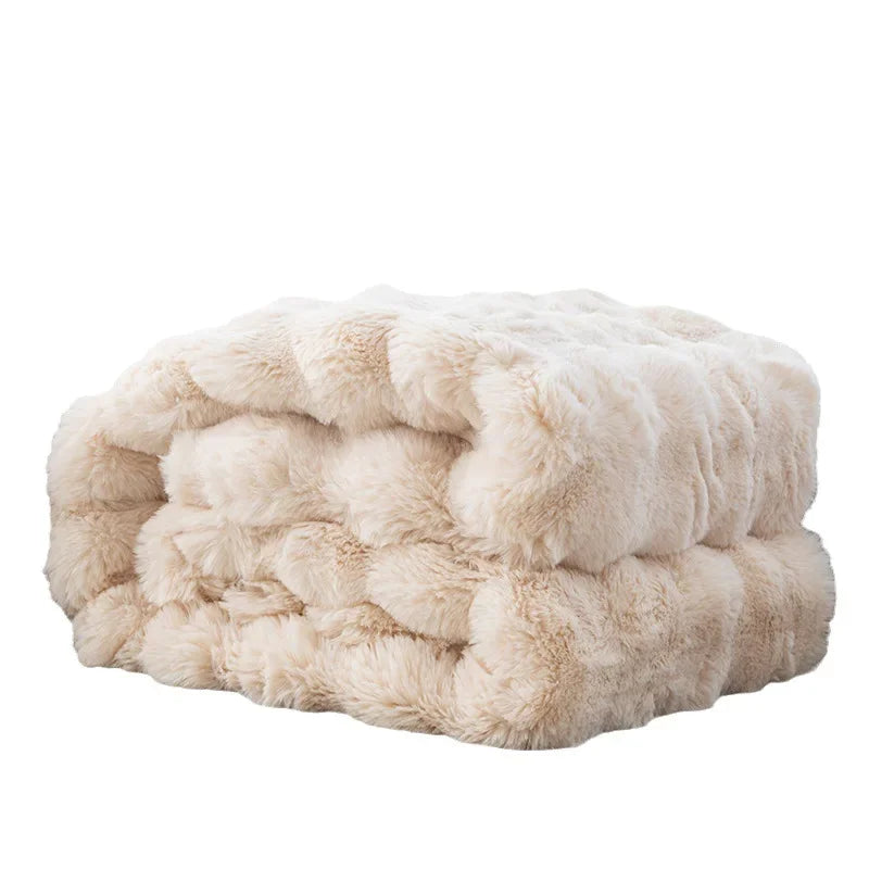 Faux Fur Plush Throw Blanket