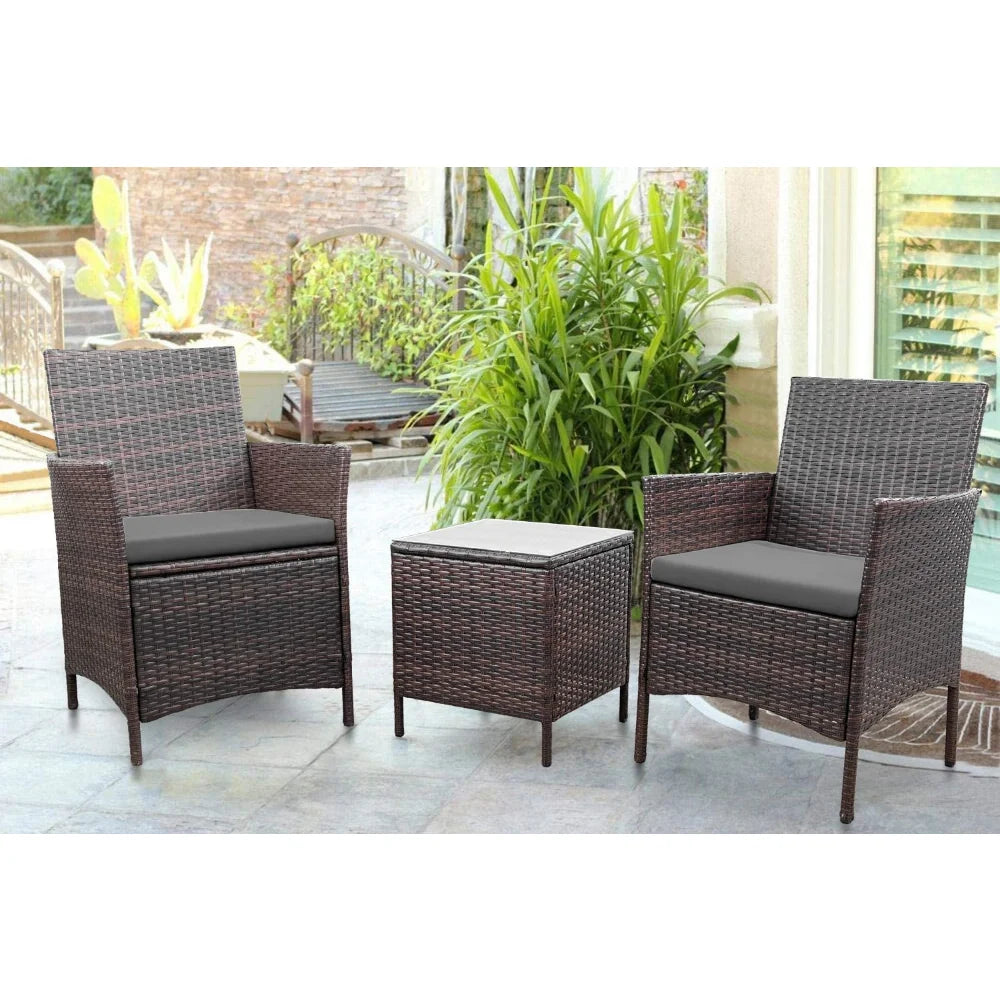 Three Pieces Patio Chair Set with Table