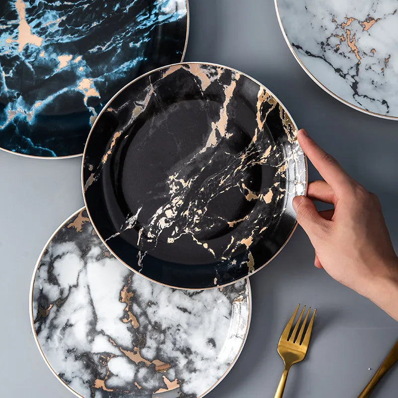 Nordic Style Marble Ceramic Plate