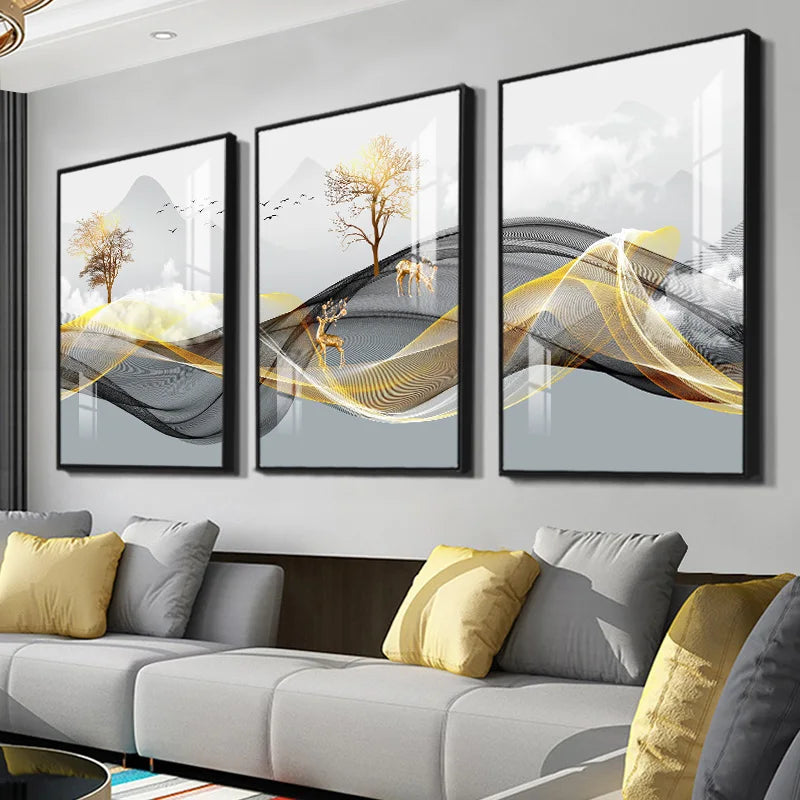 3 PCS Luxury Abstract Wall Art