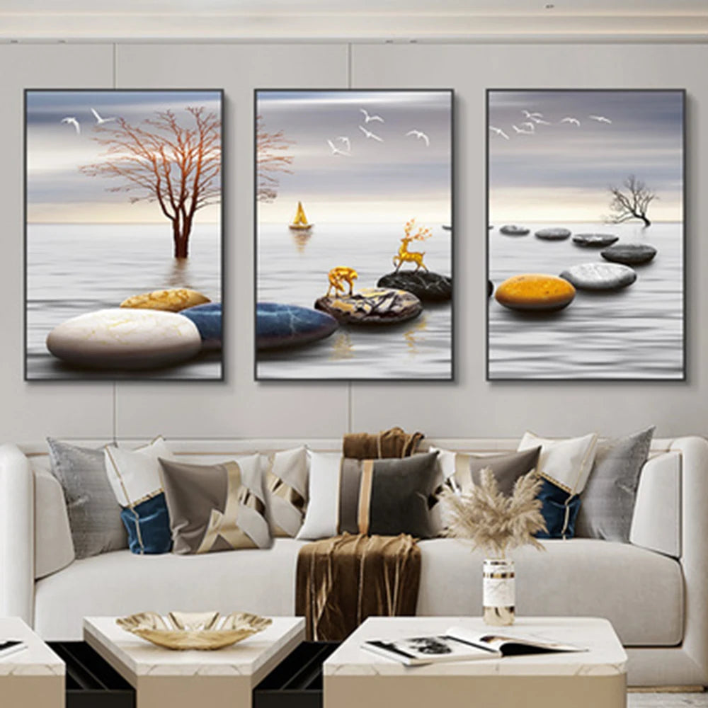 3 PCS Luxury Abstract Wall Art