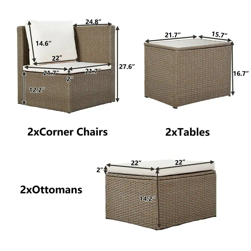 Outdoor Patio Rattan Furniture Set