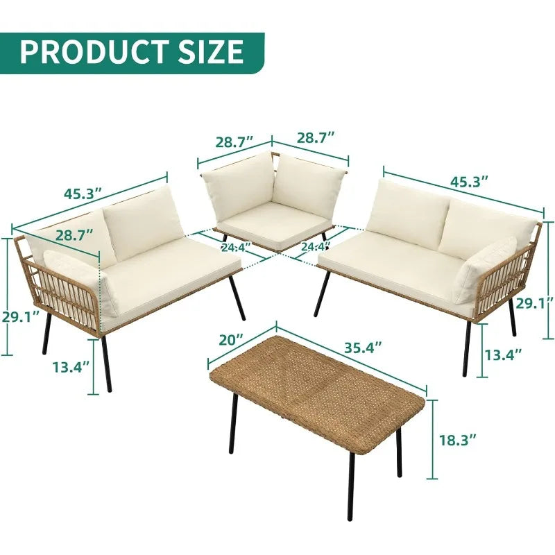 4 Pieces Patio Furniture Set