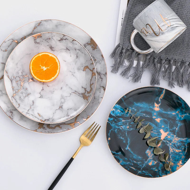 Nordic Style Marble Ceramic Plate