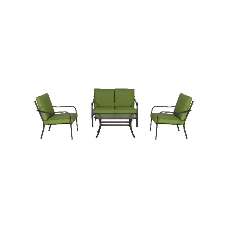 Green 4-Piece Outdoor Patio Furniture Set