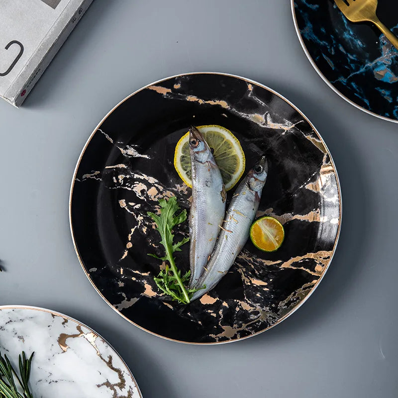 Nordic Style Marble Ceramic Plate