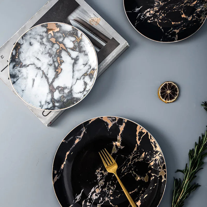 Nordic Style Marble Ceramic Plate