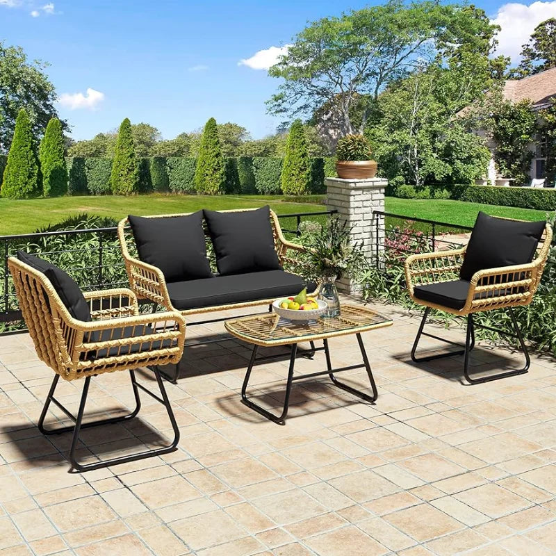 4-Piece Patio Wicker Furniture Set