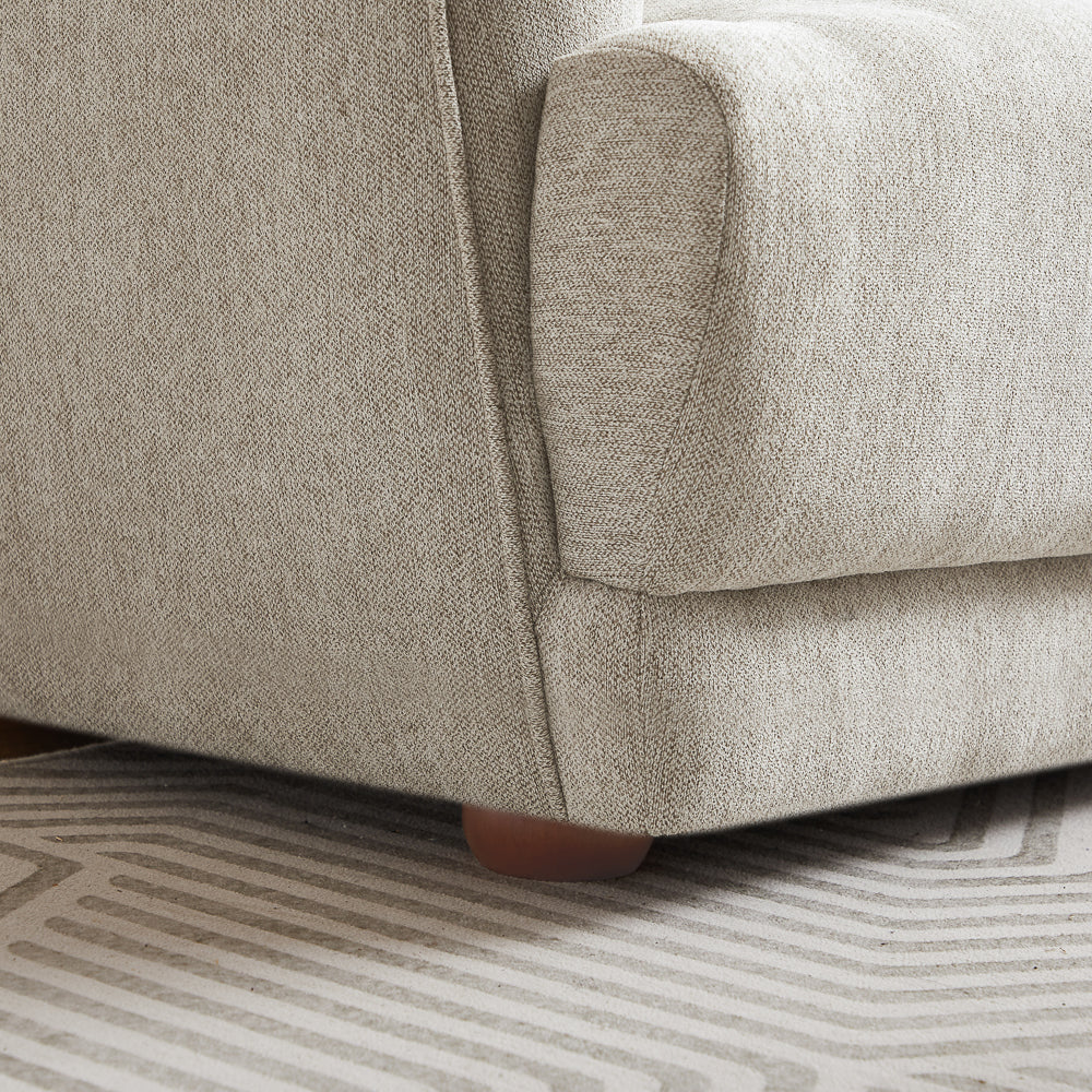 Stanmer Living Room Luxury Fabric Linen Couch in Cream