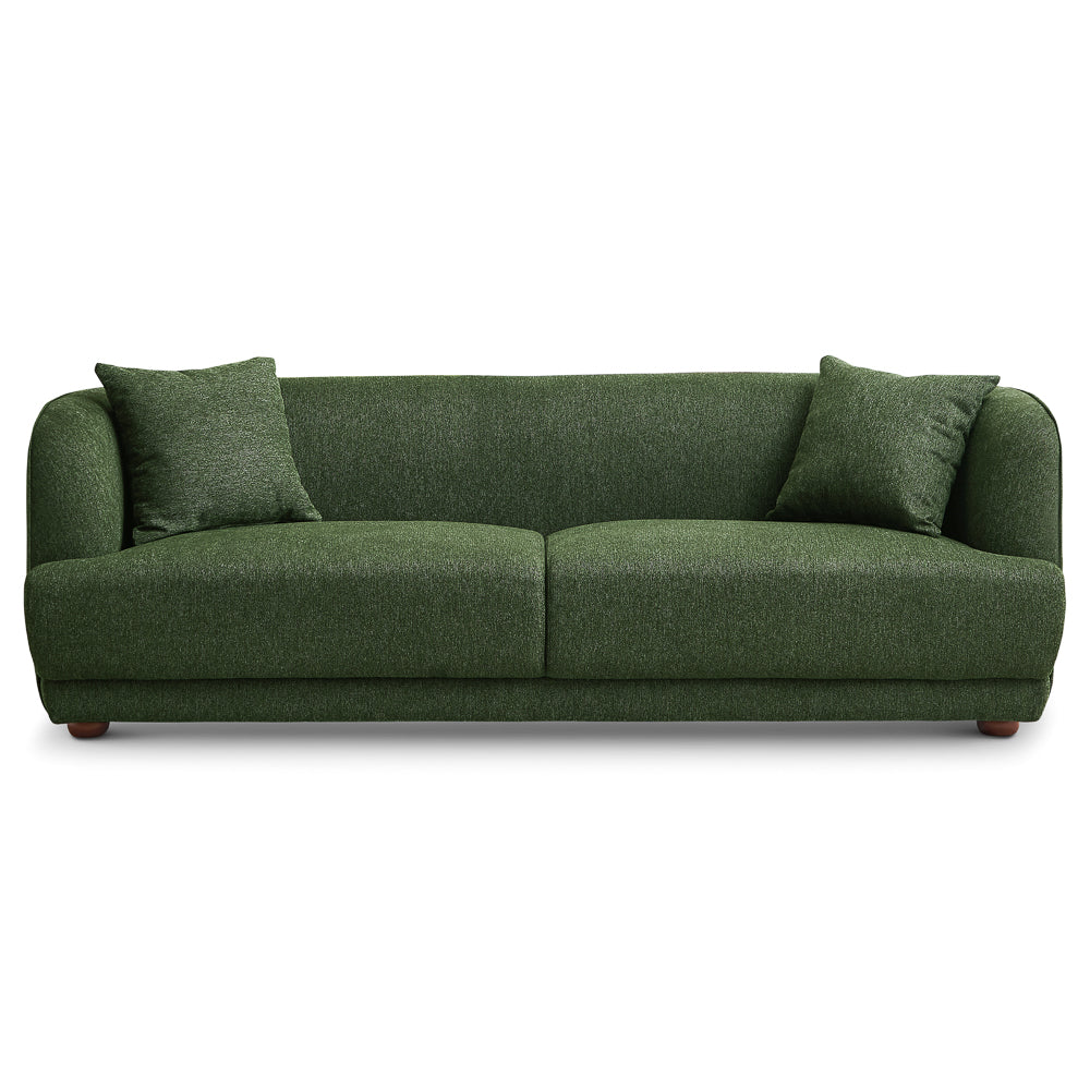Stanmer Living Room Luxury Fabric Linen Sofa in Green