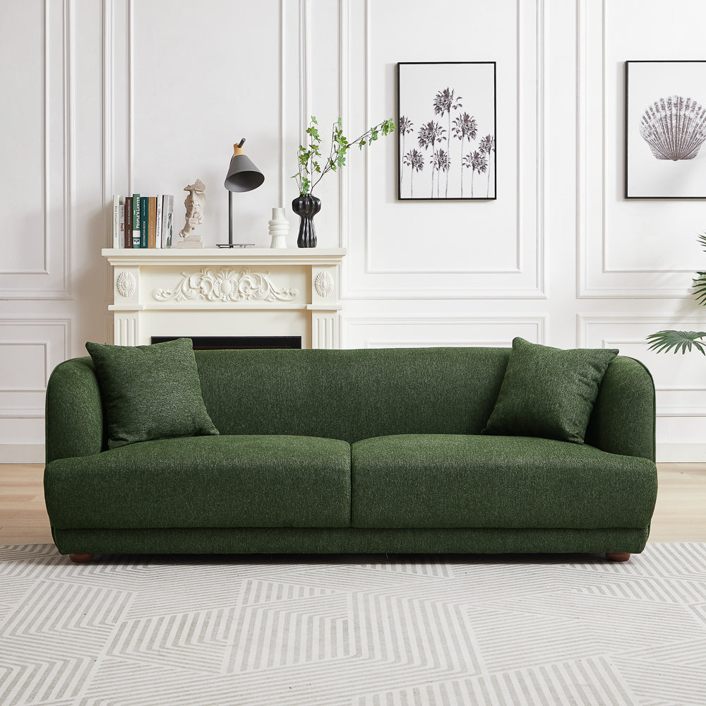 Stanmer Living Room Luxury Fabric Linen Couch in Green