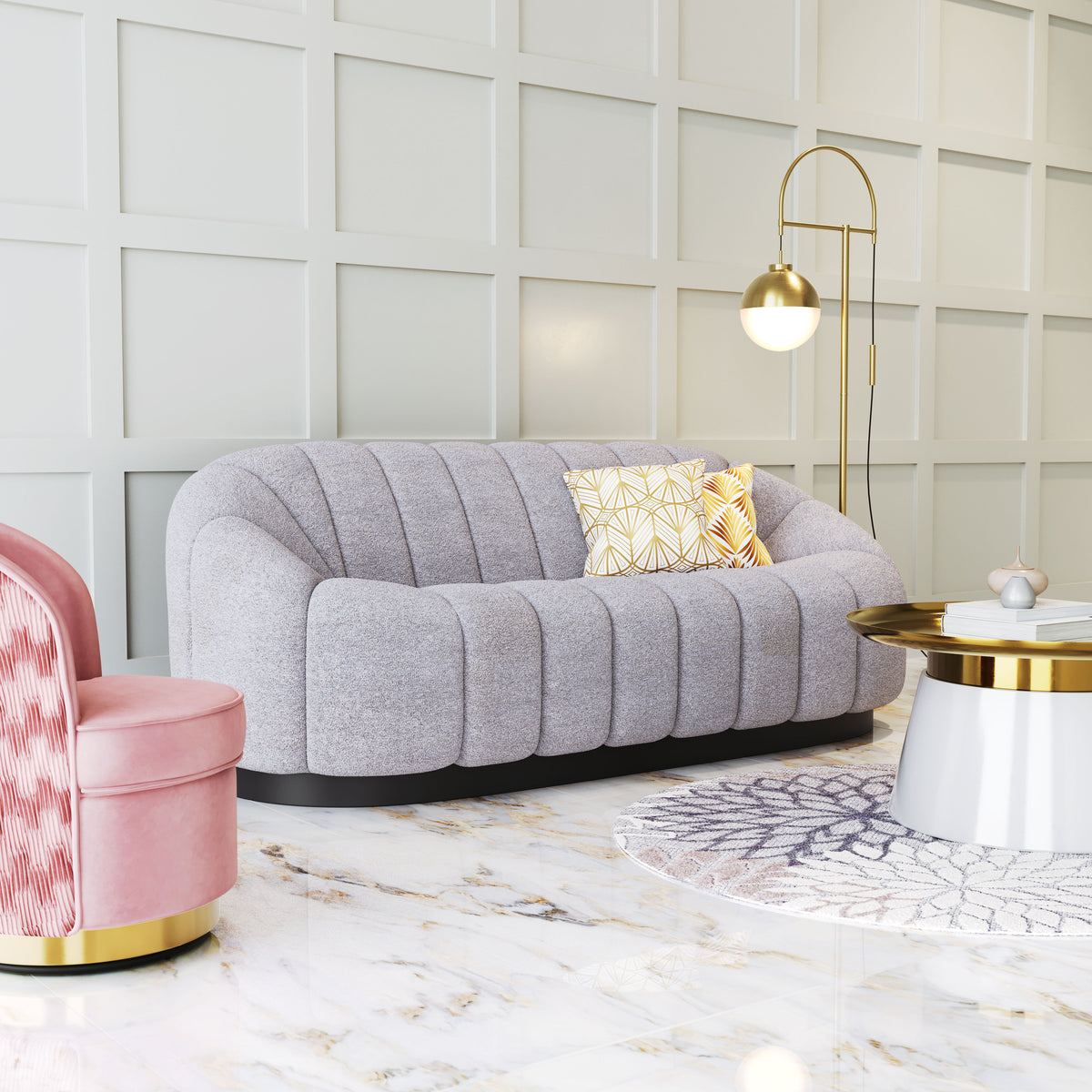 Bhutan Sofa Light Gray by Zuo Modern