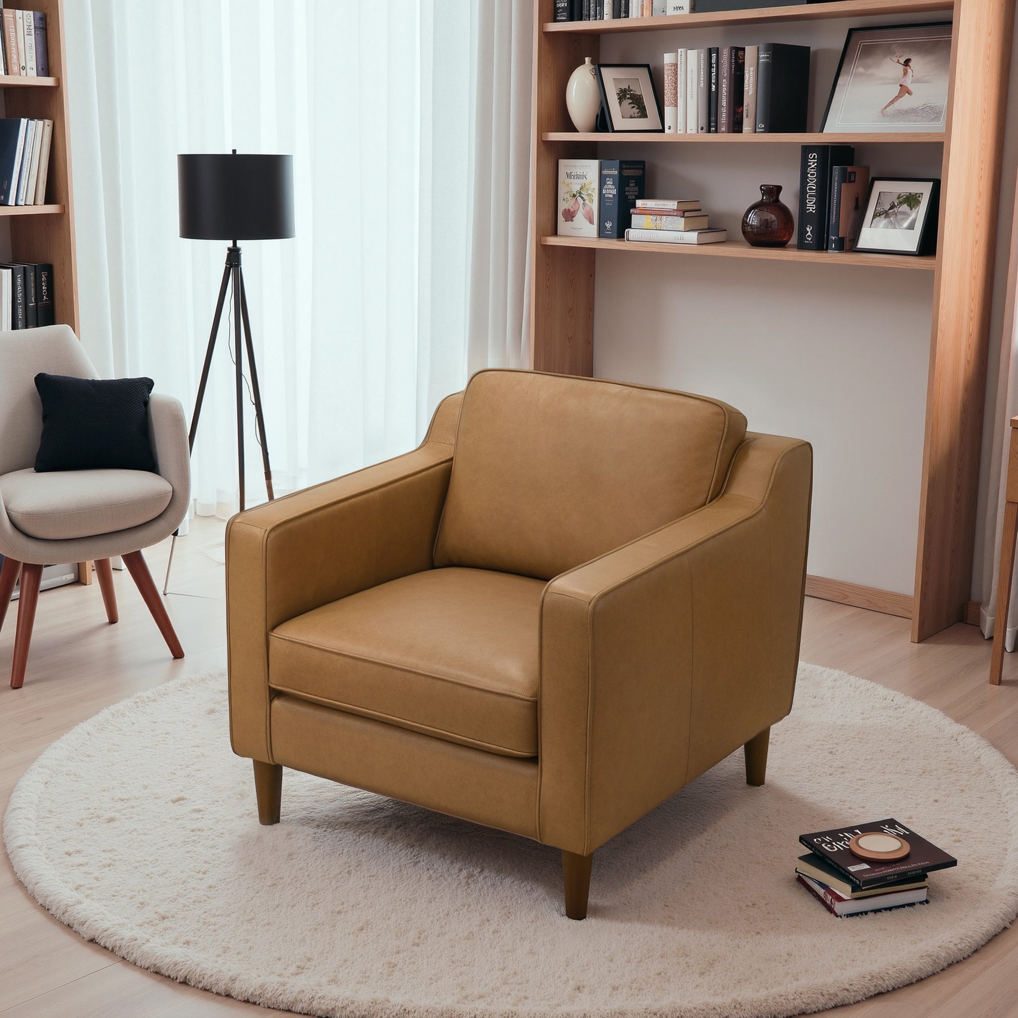 Cooper Tan Leather Lounge Chair