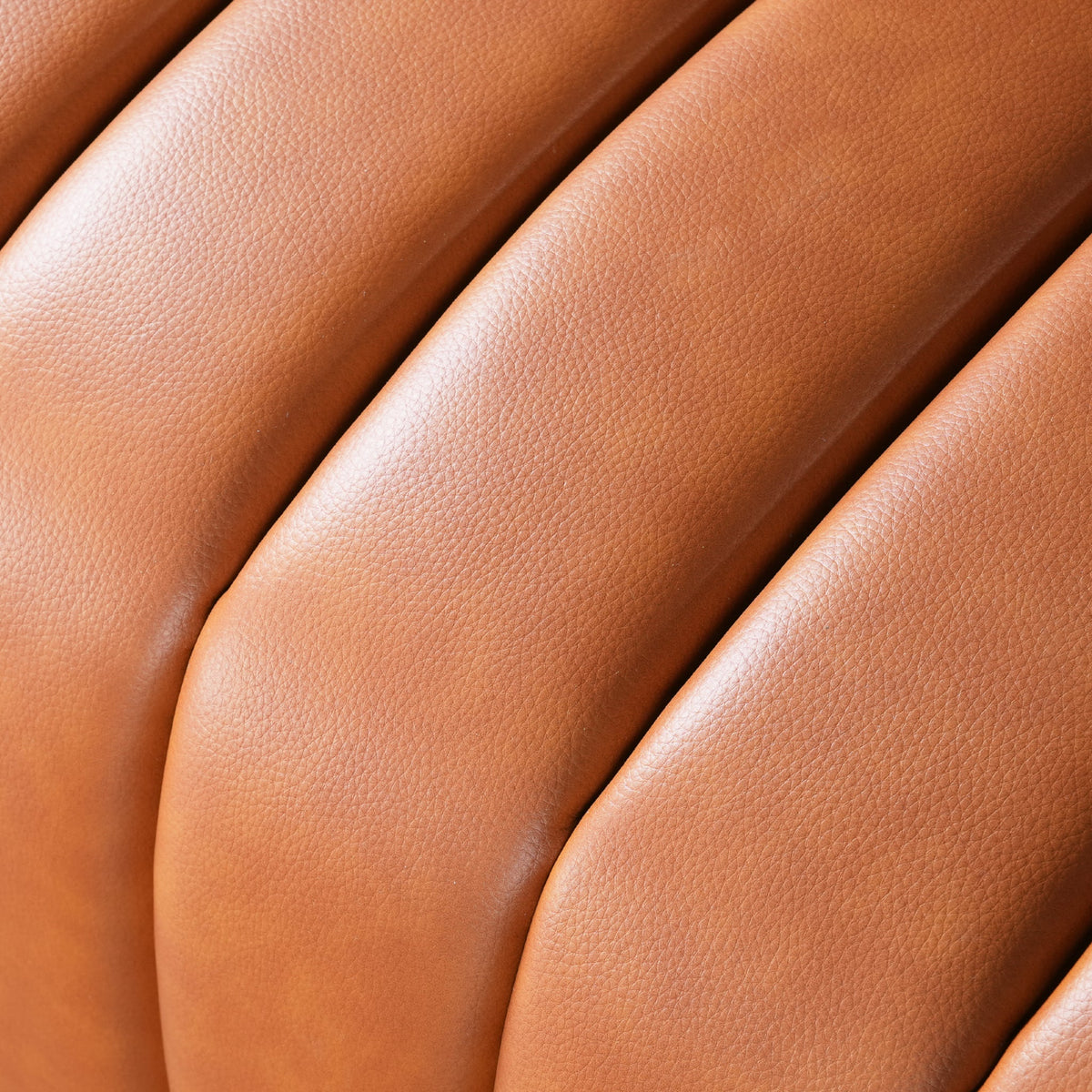 April Mid Century Modern Luxury Tight Back Cognac Leather Couch