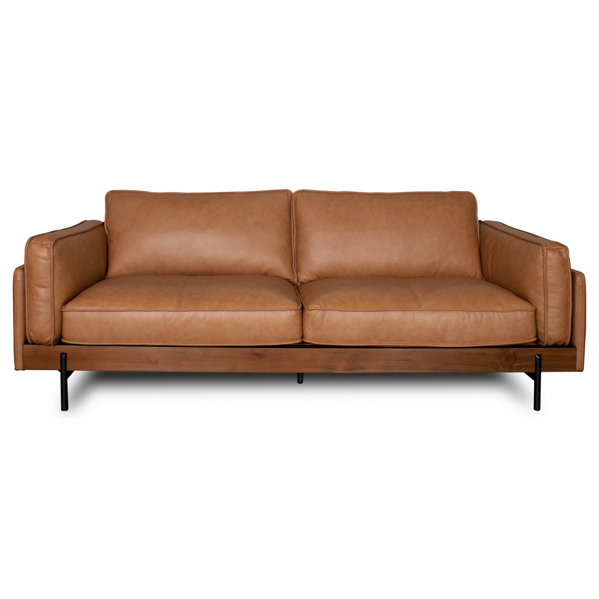 Utica Premium Genuine Leather Living Room Sofa with Metal Legs
