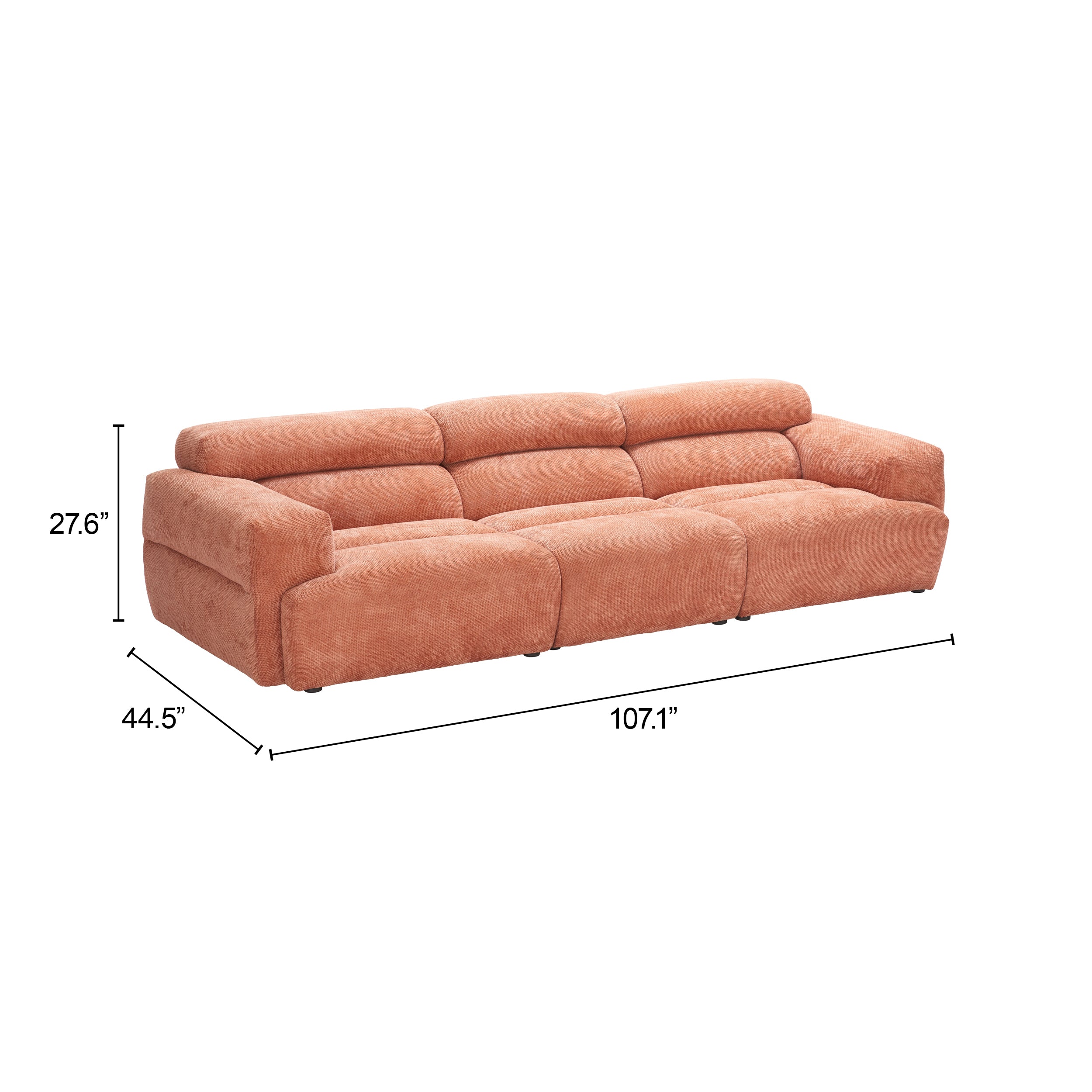 Alis Modular Sectional Orange by Zuo Modern