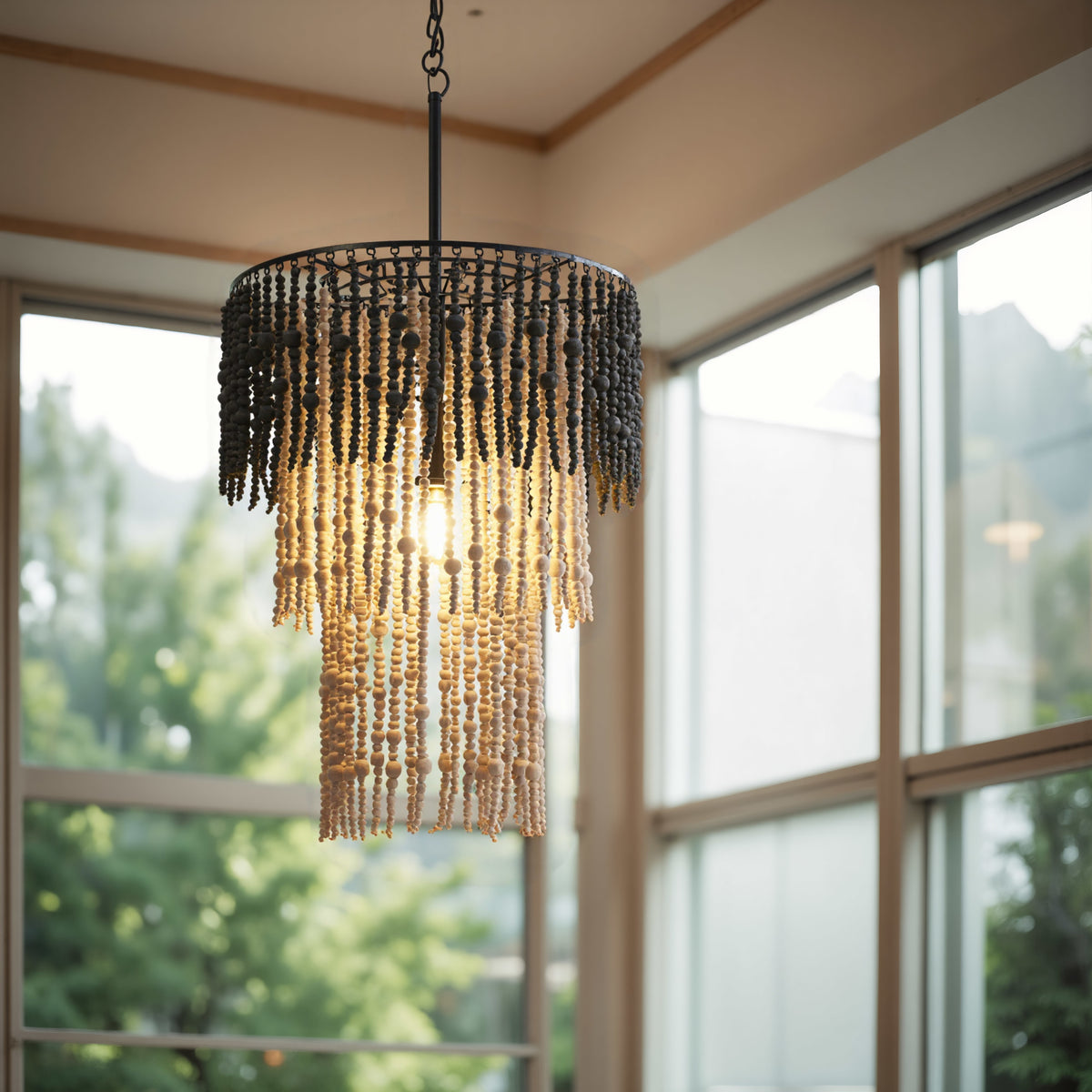 Bizu Ceiling Lamp Black & Beige by Zuo Modern